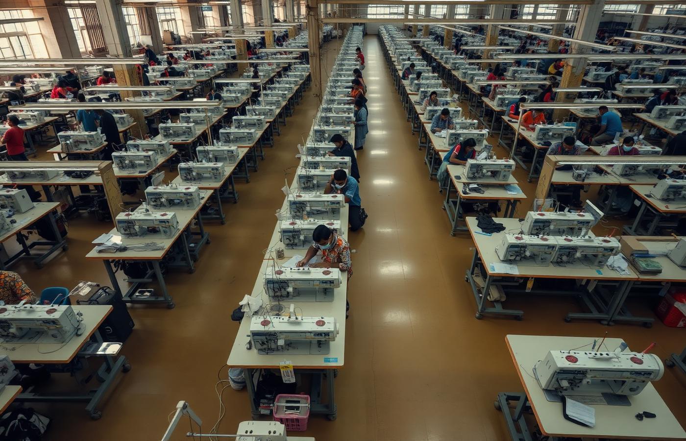 Garment factory floor in Bangladesh